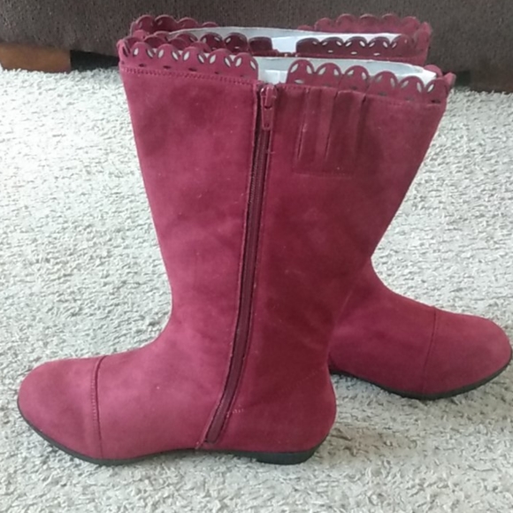 Jessica London suede boots 7.5 wide width Burgendy - Picture 3 of 9